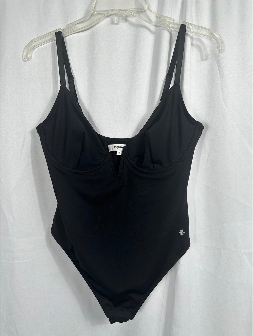 Popilush Black One Piece Shaping Bodysuit Size M